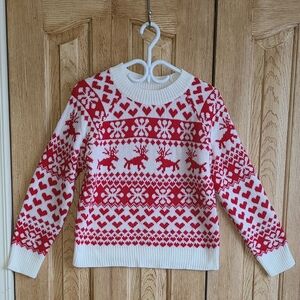 Red & White Reindeer Fair Isle Sweater
